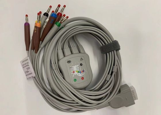 Cable di ECG a piombo grigio 10 con connettore di banane standard statunitense a 15 pin 4.0