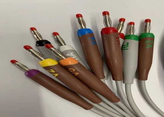 Cable di ECG a piombo grigio 10 con connettore di banane standard statunitense a 15 pin 4.0