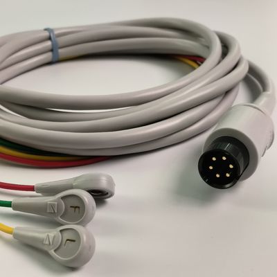 BJ-753P NIHON KOHDEN Conduttività cardiaca filo nero testa rotonda 6 pin tre piombo pulsante europeo standard