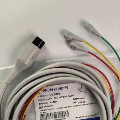 BJ-753P NIHON KOHDEN Conduttività cardiaca filo nero testa rotonda 6 pin tre piombo pulsante europeo standard