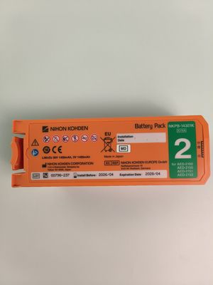 Nihon Kohden AED defibrillatore batteria Alid non ricaricabile NKPB-14301K X216A