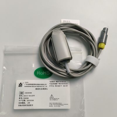 Clip integrato per il dito per adulti Sonda di ossigeno del sangue con 5 aghi Collegatore giallo per limone PN 15-100-0010
