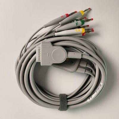 Macchina elettrocardiografica integrata 12 fili a piombo con 15 perni Standard europeo IEC testa di banana 4.0