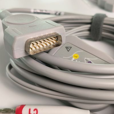 Macchina elettrocardiografica integrata 12 fili a piombo con 15 perni Standard europeo IEC testa di banana 4.0