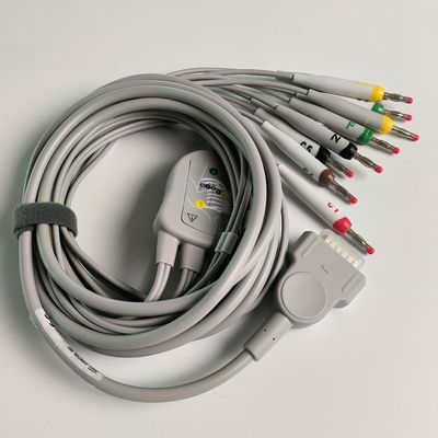 Macchina elettrocardiografica integrata 12 fili a piombo con 15 perni Standard europeo IEC testa di banana 4.0