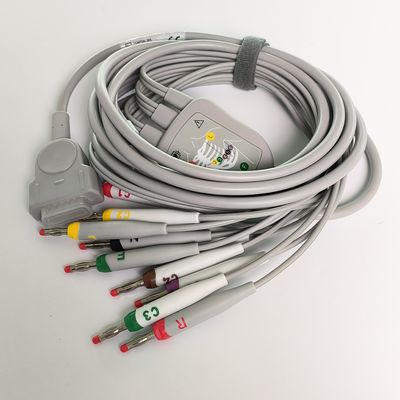 Macchina elettrocardiografica integrata 12 fili a piombo con 15 perni Standard europeo IEC testa di banana 4.0