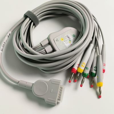 Macchina elettrocardiografica integrata 12 fili a piombo con 15 perni Standard europeo IEC testa di banana 4.0