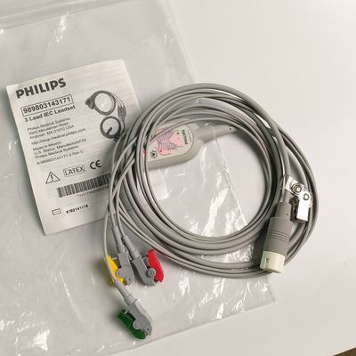 PHILIP Original 3 Lead IEC Leadset. rosso, verde, giallo, 2,6 M Machine End Round 12 Aghi PN:989803143171