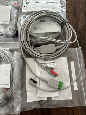 GE Leadwire And Trunk Cable REF: 5831398 ECG 3 CABLE di Lead UNDETACHABLE GRABBER AHA 4.7M 15FT