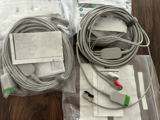 GE Leadwire And Trunk Cable REF: 5831398 ECG 3 CABLE di Lead UNDETACHABLE GRABBER AHA 4.7M 15FT