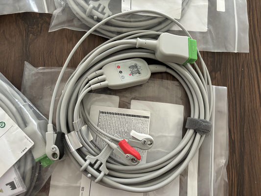 GE Leadwire And Trunk Cable REF: 5831398 ECG 3 CABLE di Lead UNDETACHABLE GRABBER AHA 4.7M 15FT