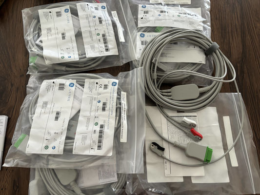 GE Leadwire And Trunk Cable REF: 5831398 ECG 3 CABLE di Lead UNDETACHABLE GRABBER AHA 4.7M 15FT