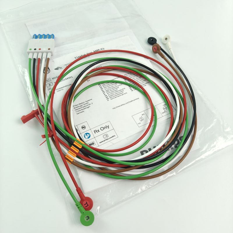 PHILIP Monitor del paziente Dispositivo medico Consumabili CBL 5 Leadset Snap AAMI ICU REF M1644A 989803144991