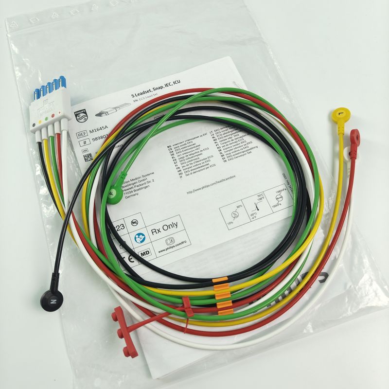 PHILIP Monitor del paziente originale CBL 5 Leadset Snap IEC ICU REF M1645A 989803145001