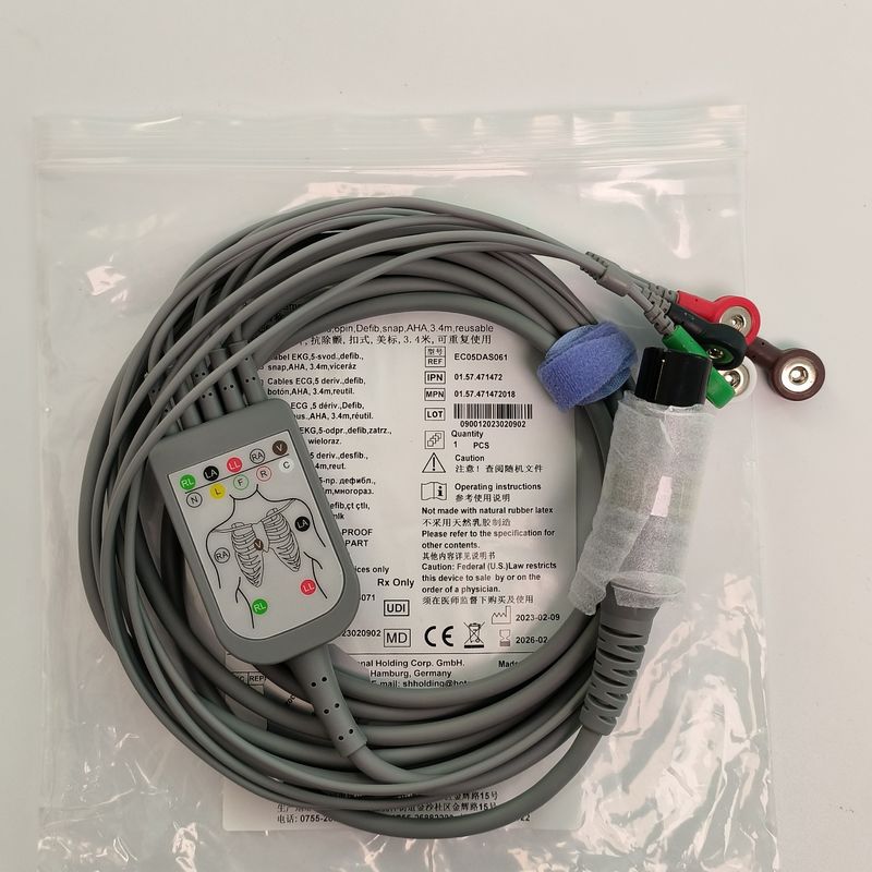 REF EC05DAS061 Monitor cordone cardiaco integrato 5 tipo di guinzaglio resistente alla defibrillazione al piombo