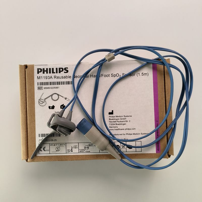 PHILIP Original M1193A Sensore SpO2 per mani/piedi neonatali riutilizzabile (1.5M) REF: 989803103241