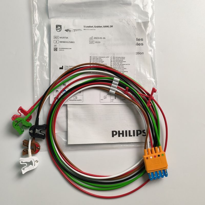 PHILIP Originale CBL 5 Leadset, Grabber, AAMI, OR. REF M1973A O 989803125861