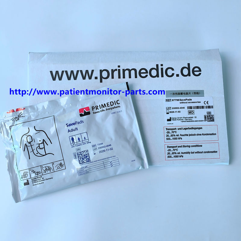 Metrax Primedic M250 M290 Defibrillatore elettrodi usa e getta con fili REF 73288 O 97796 SavePads