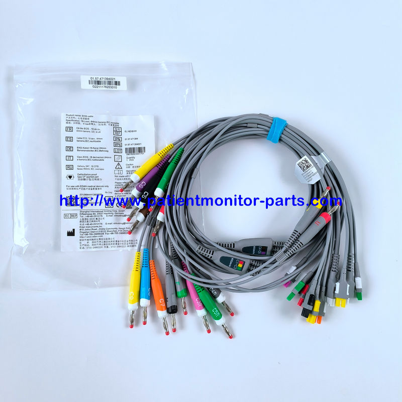 EDAN ECG CABLE 18-Lead 4MM Banana IEC Riutilizzabile REF EL16DIB181 IPN 01.57.471394