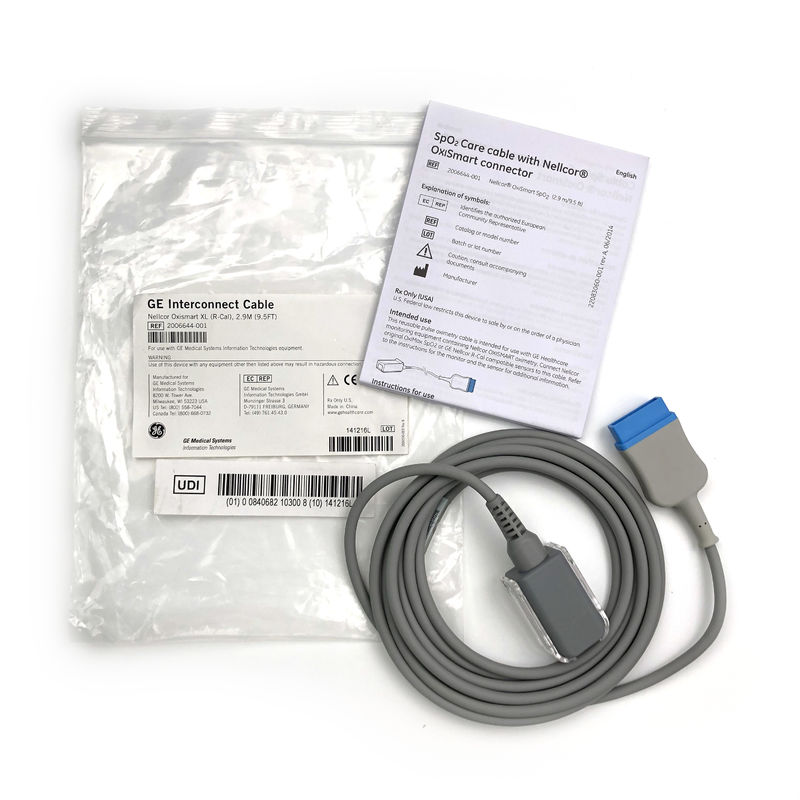 Cable di assistenza SpO2 con connettore Nellcor®OxiSmart REF 2006644-001 Nellcor® OxiSmart SpO2 (2.9 M/9.5 Ft)